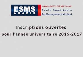 ESMS Agadir ouvertures des inscriptions 2016/2017