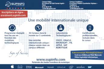 Inscriptions ouvertes: SUPINFO Maroc école leader d'informatique
