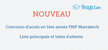 Listes principale et d'attente concours d'accès en 1ère année FMP Marrakech 2015