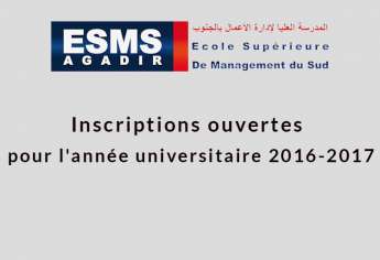 ESMS Agadir ouvertures des inscriptions 2016/2017