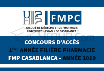 Concours d'accès en 1ère année des études pharmaceutiques à la FMP Casablanca 2019