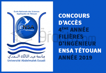 Concours d'accès en 4ème année des filières d'ingénieur à l'ENSA Tétouan 2019