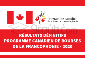 Résultats définitifs du Programme Canadien de Bourses de la Francophonie - Campagne 2020