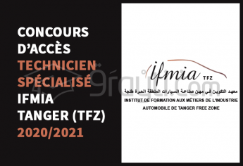 Concours d'accès au cycle Technicien Spécialisé de l'IFMIA Tanger 2020