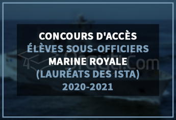 Concours d'accès au cycle des Élèves Sous-Officiers de la Marine Royale pour les lauréats des ISTA 2020-2021