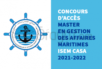 Concours d'accès au cycle Master en Gestion des Affaires Maritimes de l'ISEM Casablanca 2021-2022