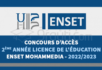 Concours d'accès en 2ème année de la Licence de l'Éducation de l'ENSET Mohammedia 2022-2023