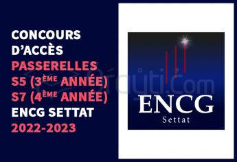 Concours d'accès en 3ème année (S5) et 4ème année (S7) de l'ENCG Settat 2022-2023