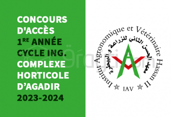 Concours 1re année cycle d'ingénieur (tronc commun) du Complexe Horticole d’Agadir 2023-2024