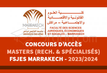 Concours Masters de FSJES Marrakech 2023-2024
