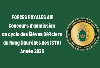 Concours des Élèves Officiers du Rang des Forces Royales Air (lauréats des ISTA) 2025