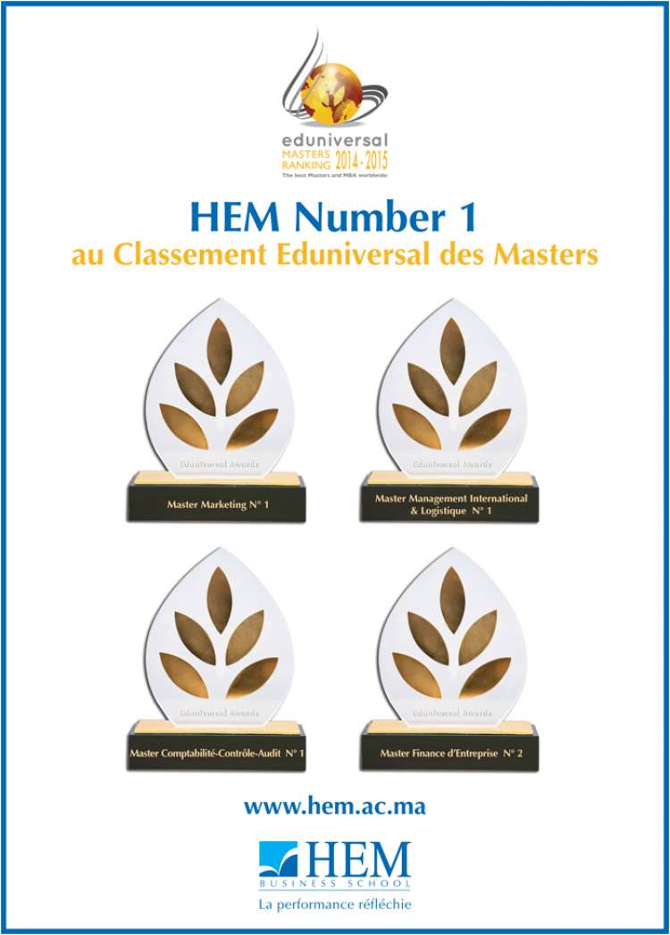 HEM - HEM Business School Number 1 au Classement Eduniversal des Masters !