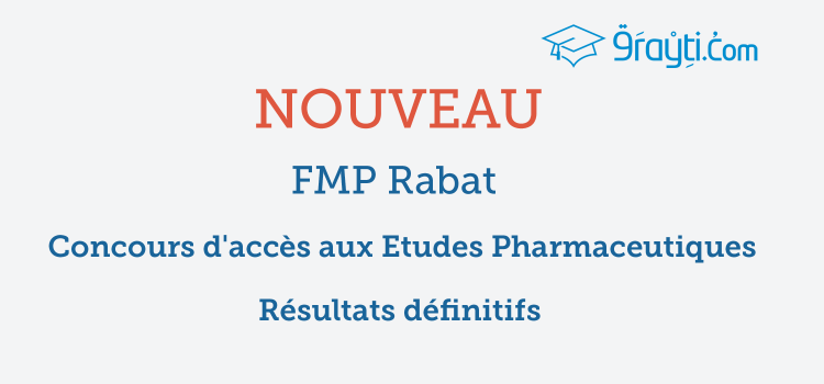 FMP Rabat Résultats définitifs concours études pharmaceutiques 2015