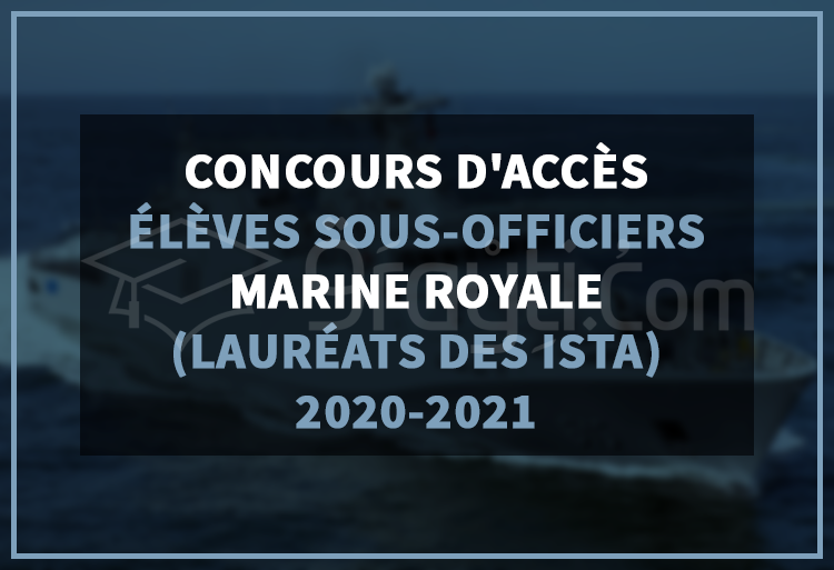Concours d'accès au cycle des Élèves Sous-Officiers de la Marine Royale pour les lauréats des ISTA 2020-2021