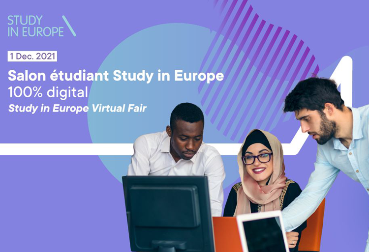 Salon étudiant virtuel « Study in Europe » le mercredi 1er décembre 2021