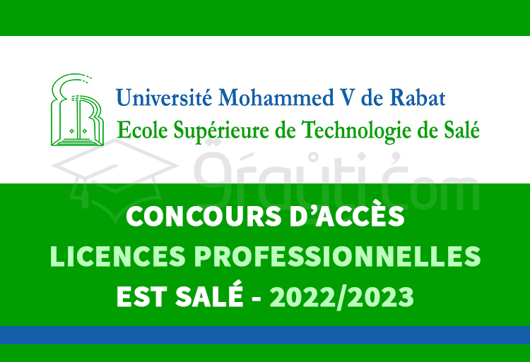 Concours d'accès aux Licences Professionnelles de l'EST Salé 2022-2023